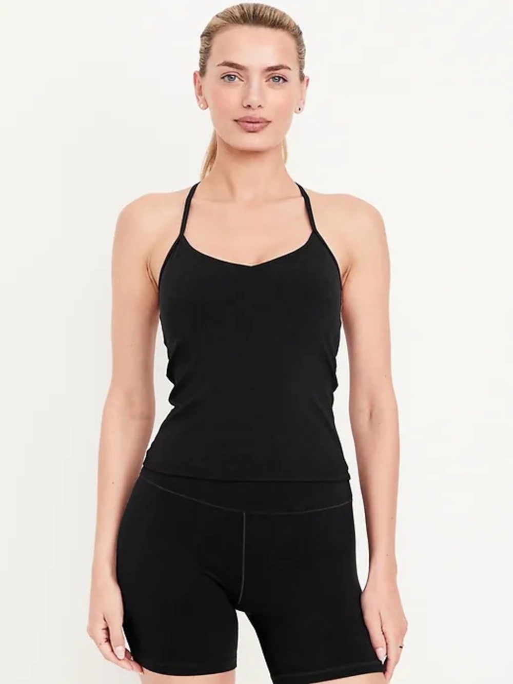 Old Navy StudioSmooth Racerback Support Top -black